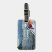 Étiquette À Bagage Kayaking on the Ocean (Devant Vertical)