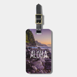 Étiquette À Bagage Ke’e Beach at Sunrise, Kauai, Hawaii Aloha