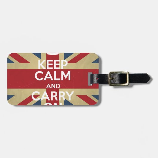 Étiquette À Bagage Keep Calm and Carry (Devant horizontal)