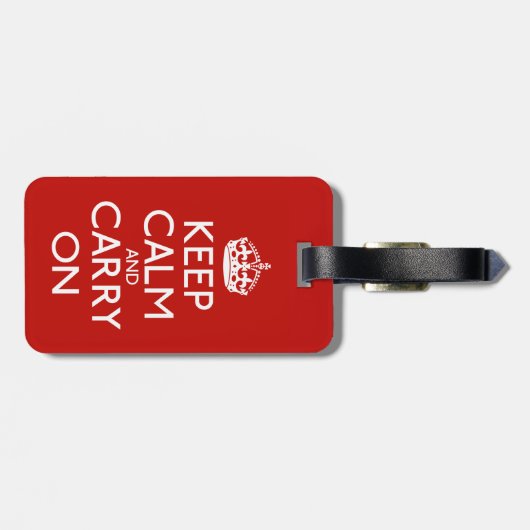 Étiquette À Bagage Keep Calm and Carry (Dos horizontal)