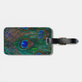 Étiquette À Bagage Keep Calm and Have Your Text on Peacock Feathers (Dos horizontal)