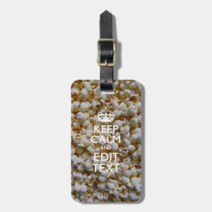 Étiquette À Bagage KEEP CALM personnalisé et votre texte sur Popcorn