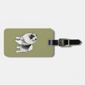 Étiquette À Bagage Keeshond avec texte personnalisable (Devant horizontal)