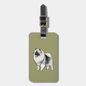 Étiquette À Bagage Keeshond avec texte personnalisable (Devant Vertical)