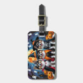 Étiquette À Bagage Keeshond Chiens Citrouille Halloween Funny (Devant Vertical)