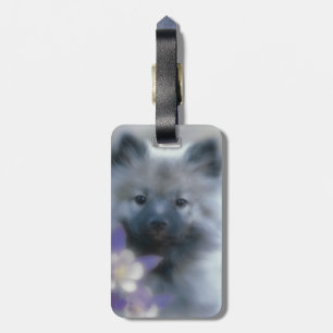 Étiquette À Bagage Keeshond et Columbine - Photo de chien
