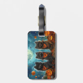 Étiquette À Bagage Keeshond Halloween Éffrayant (Dos Vertical)