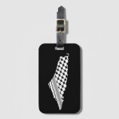 Étiquette À Bagage Keffiyeh, carte de Palestine Kufiya (Devant Vertical)