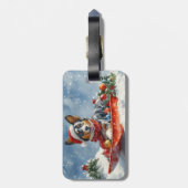 Étiquette À Bagage Kelpie australienne dans Sledge laissez-le neiger  (Dos Vertical)