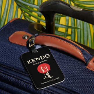 Étiquette À Bagage Kendo Vintage Rouge Noir