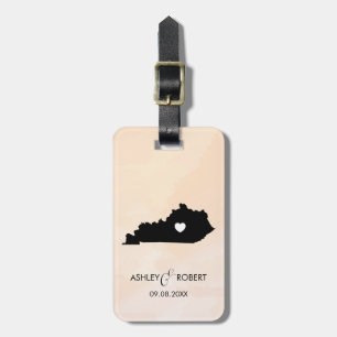 Étiquette À Bagage Kentucky Map Mariage bagage Tag, nom du couple