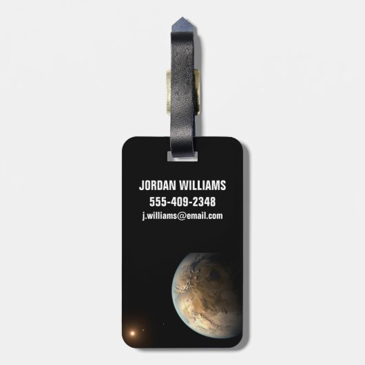 Étiquette À Bagage Kepler-186f Orbitant Une Étoile Éloignée. (Dos Vertical)