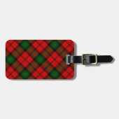 Étiquette À Bagage Kerr tartan rouge vert plaid (Devant horizontal)