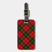 Étiquette À Bagage Kerr tartan rouge vert plaid (Devant Vertical)