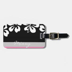 Étiquette À Bagage Ketmie blanche et cadeaux noirs d'Hawaï d'arrière