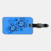 Étiquette À Bagage Ketmie et tortues bleues de Honu (Dos horizontal)