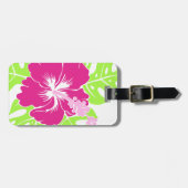 Étiquette À Bagage Ketmie hawaïenne de plage de Banzai florale (Devant horizontal)