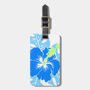 Étiquette À Bagage Ketmie hawaïenne de plage de Banzai florale