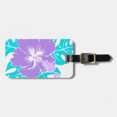 Étiquette À Bagage Ketmie hawaïenne de plage de Banzai florale (Devant horizontal)
