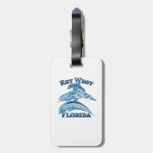 Étiquette À Bagage Key West Florida Vacances Dauphins Tribaux (Dos Vertical)