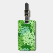 Étiquette À Bagage Kimono floral moderne Impression, Vert citron (Devant Vertical)