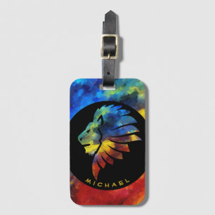 Étiquette À Bagage King of the jungle watercolor name monogram