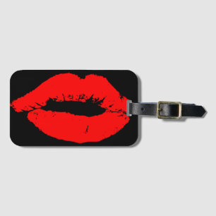 Étiquette À Bagage Kiss Lips Red Lipstick Losion Passion Valentine