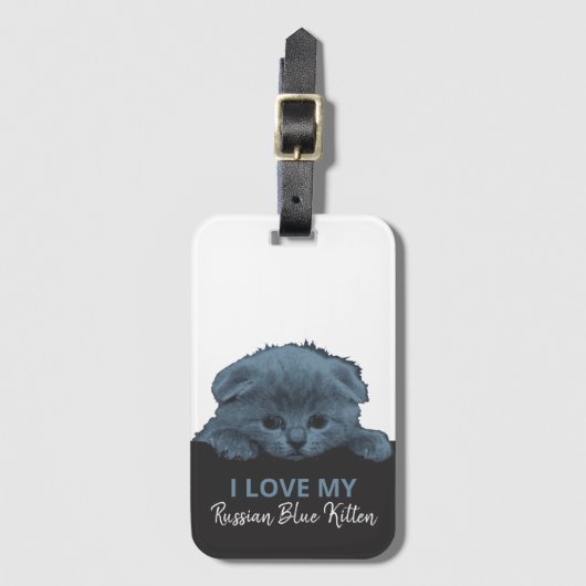 Étiquette À Bagage Kitten bleu russe (Devant Vertical)
