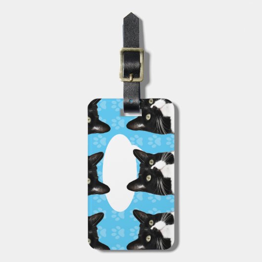 Étiquette À Bagage Kitty fait sur commande mignon triple (Devant Vertical)