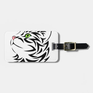Étiquette À Bagage Kitty rayé aux yeux verts