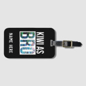 ÉTIQUETTE À BAGAGE KIWI PERSONNALISÉ ACCUEILLIR PAUA BAGAGES (Devant Horizontal)