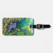 ÉTIQUETTE À BAGAGE KNIGHT LANCELOT, CHEVAL EN FORÊT VERTE (Devant horizontal)