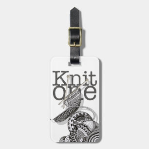 Étiquette À Bagage Knit un art de griffonnage