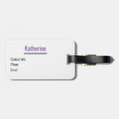 Étiquette À Bagage Knit Violet Rapide, Mourir Chaud (Dos horizontal)