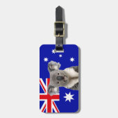 Étiquette À Bagage Koala avec fond de drapeau australien (Devant Vertical)