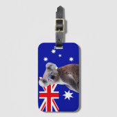 Étiquette À Bagage Koala avec l'Arrière - plan du drapeau australien (Devant Vertical)
