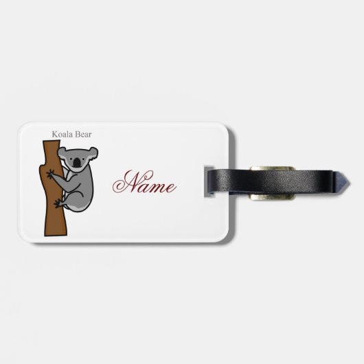 Étiquette À Bagage Koala Bear Escalade Tree Thunder_Cove (Dos horizontal)
