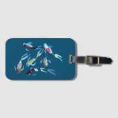 Étiquette À Bagage Koi Fish aquarelle (Devant Horizontal)