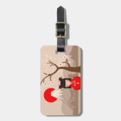 Étiquette À Bagage Kokeshi - Poupée Japonaise (Devant Vertical)