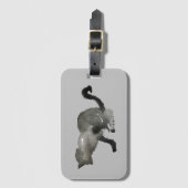 Étiquette À Bagage Kool noir aquarelle chaton (Devant Vertical)