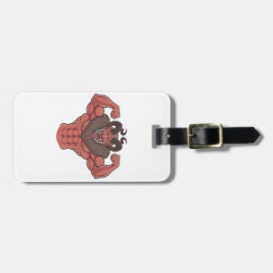 Étiquette À Bagage Krampus Noël Flexion Musculaire Fitness Effrayant