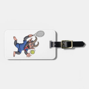 Étiquette À Bagage Krampus sinistre jouant au tennis Noël