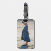 Étiquette À Bagage Kroyer - Petite fille sur Skagen Beach - Code QR (Dos Vertical)