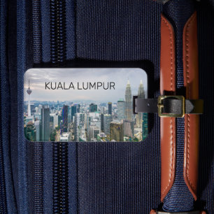 Étiquette À Bagage Kuala Lumpur Malaisie Skyline Souvenir Vintage