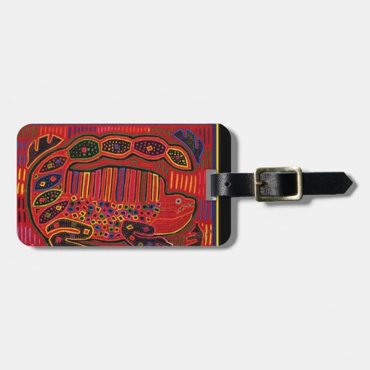 Étiquette À Bagage Kuna Iguana Mola (Devant horizontal)