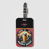 Étiquette À Bagage La bière est mon joyeux coucher de soleil de la mo (Devant Vertical)