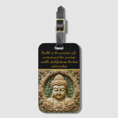 Étiquette À Bagage La caressage bouddhiste avec Feuilles et orbes (Devant Vertical)