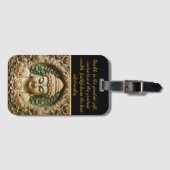 Étiquette À Bagage La caressage bouddhiste avec Feuilles et orbes (Devant Horizontal)