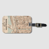 Étiquette À Bagage La carte ancienne de Barcelone (Devant Horizontal)