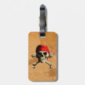 Étiquette À Bagage La carte de pirate de jolly roger (Dos Vertical)